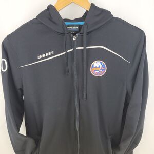 New York Islanders Embroidered Bauer L Full zip Sweatshirt Sweater Hoodie NHL